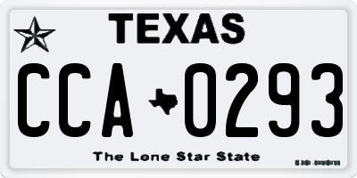 TX license plate CCA0293