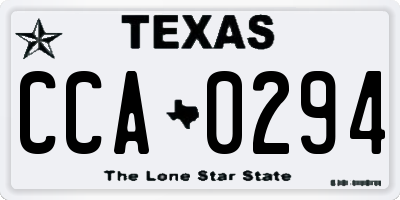 TX license plate CCA0294