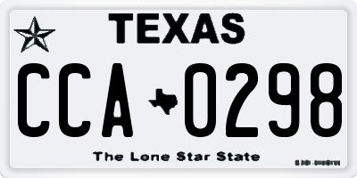 TX license plate CCA0298