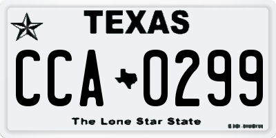 TX license plate CCA0299