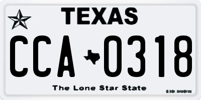 TX license plate CCA0318