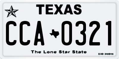 TX license plate CCA0321