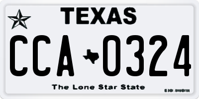 TX license plate CCA0324