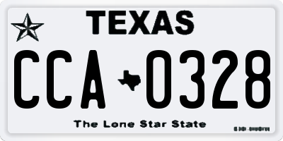 TX license plate CCA0328