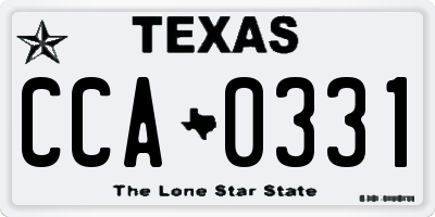 TX license plate CCA0331