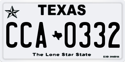 TX license plate CCA0332