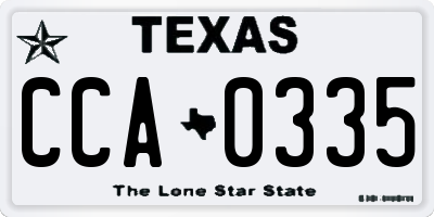 TX license plate CCA0335