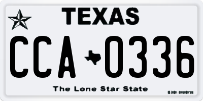 TX license plate CCA0336