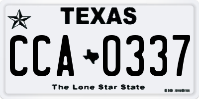 TX license plate CCA0337