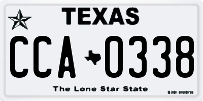 TX license plate CCA0338