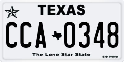 TX license plate CCA0348
