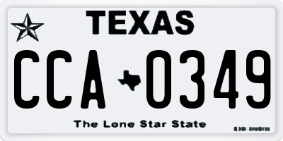 TX license plate CCA0349