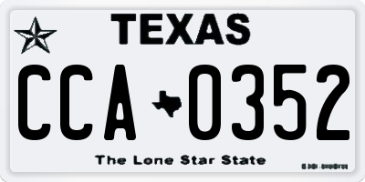 TX license plate CCA0352