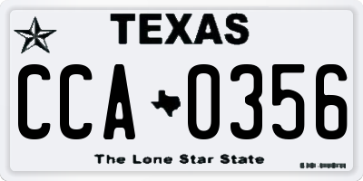 TX license plate CCA0356