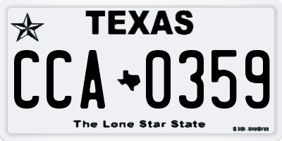 TX license plate CCA0359