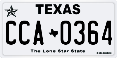 TX license plate CCA0364
