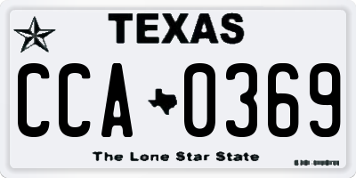 TX license plate CCA0369