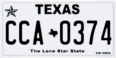 TX license plate CCA0374