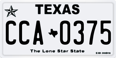 TX license plate CCA0375