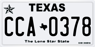 TX license plate CCA0378