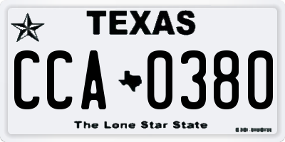 TX license plate CCA0380