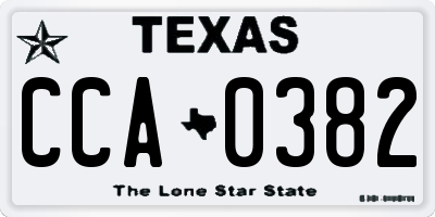 TX license plate CCA0382