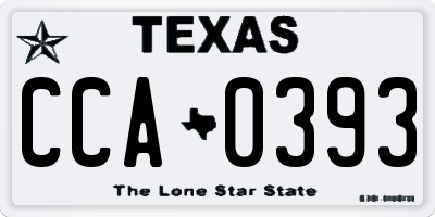 TX license plate CCA0393