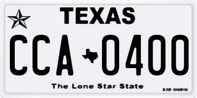 TX license plate CCA0400
