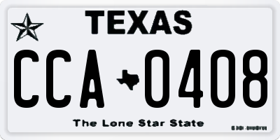 TX license plate CCA0408