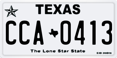 TX license plate CCA0413