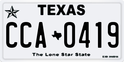 TX license plate CCA0419