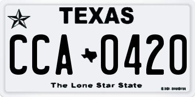 TX license plate CCA0420