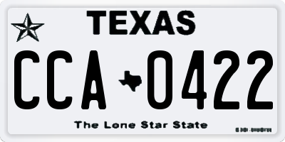 TX license plate CCA0422