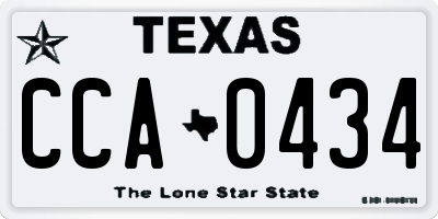 TX license plate CCA0434