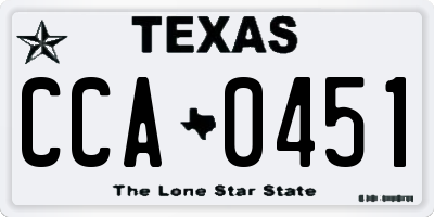 TX license plate CCA0451