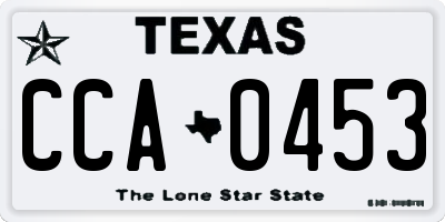 TX license plate CCA0453