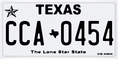 TX license plate CCA0454