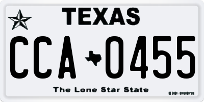 TX license plate CCA0455