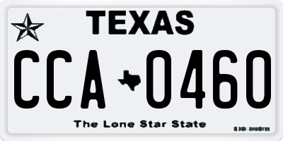 TX license plate CCA0460