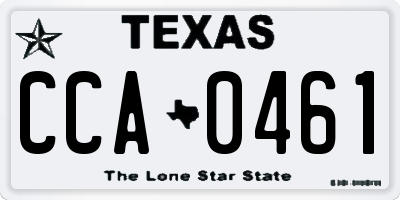 TX license plate CCA0461