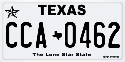 TX license plate CCA0462