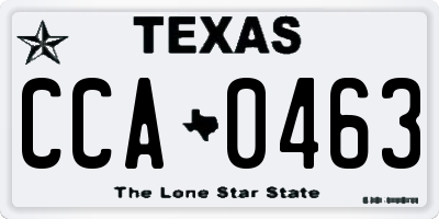 TX license plate CCA0463