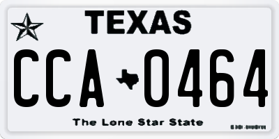 TX license plate CCA0464