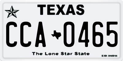 TX license plate CCA0465