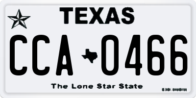 TX license plate CCA0466