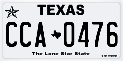 TX license plate CCA0476