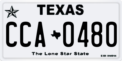 TX license plate CCA0480