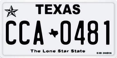 TX license plate CCA0481