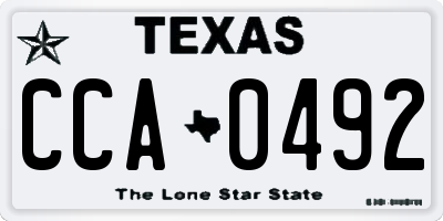 TX license plate CCA0492