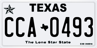 TX license plate CCA0493